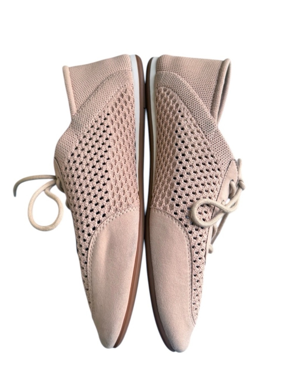Women's Knit Lace-Up Sneakers in Nude - Picture 4 of 10